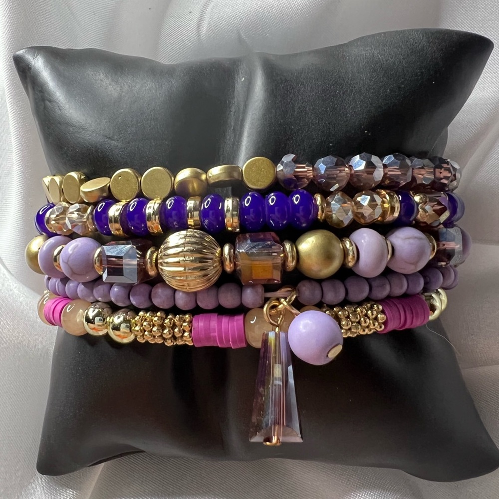 Beaded tassel bracelet set